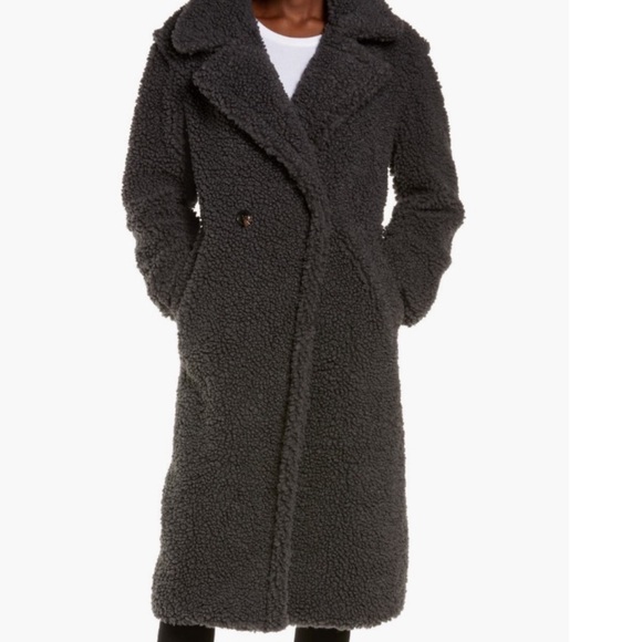 UGG Jackets & Blazers - Ugg Gertrude Long Black Teddy Coat